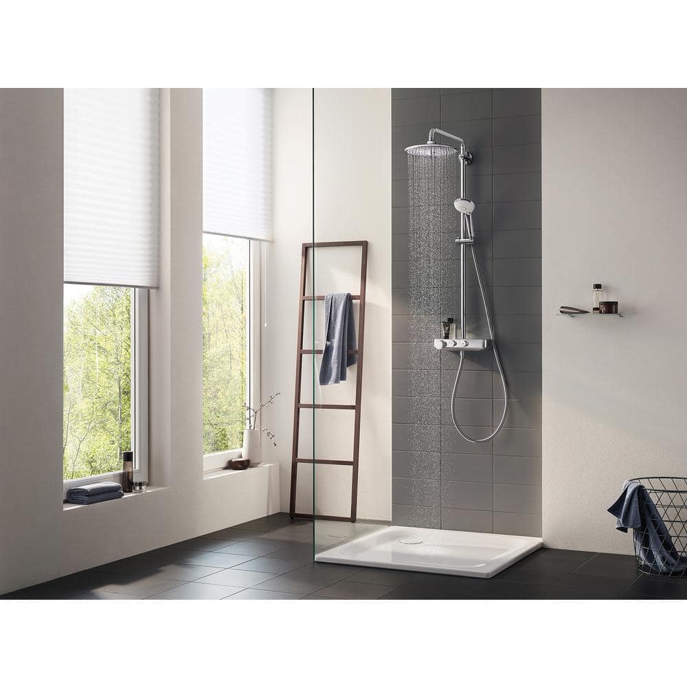 Chrome Adjustable Height Multi-head Shower System