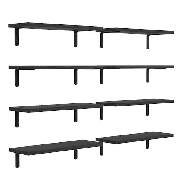 5.9 in. W x 16.5 in. D Black Wood Floating Shelves for Wall Decor 8 Decorative Wall Shelf