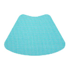 Fishnet 19 in. x 13 in. Teal PVC Covered Jute Wedge Placemat (Set of 6)