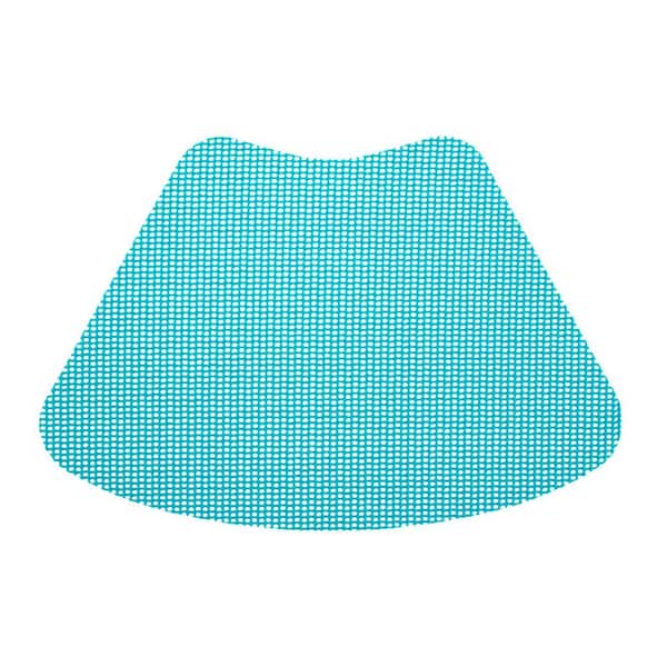 Kraftware Fishnet 19 in. x 13 in. Teal PVC Covered Jute Wedge Placemat (Set of 6)
