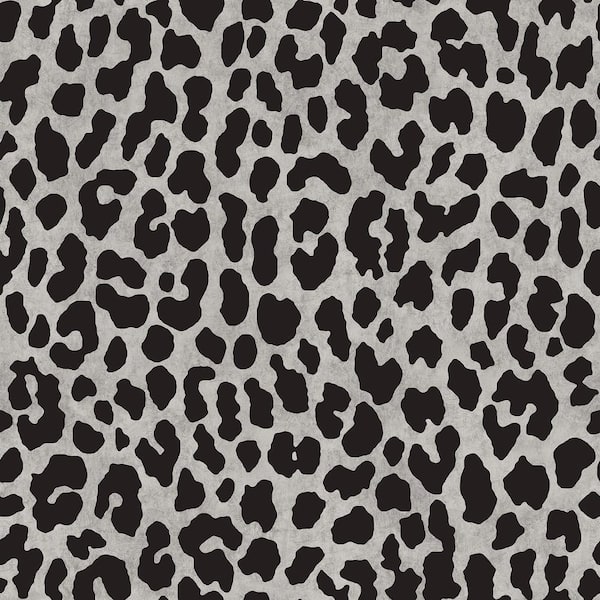 RUPAUL RuLeopard Black Vinyl Peel and Stick Wallpaper Sample