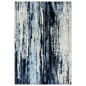 Laguna Blue/Cream 7 ft. 9 in. x 10 ft. 2 in. Abstract Polypropylene Area Rug