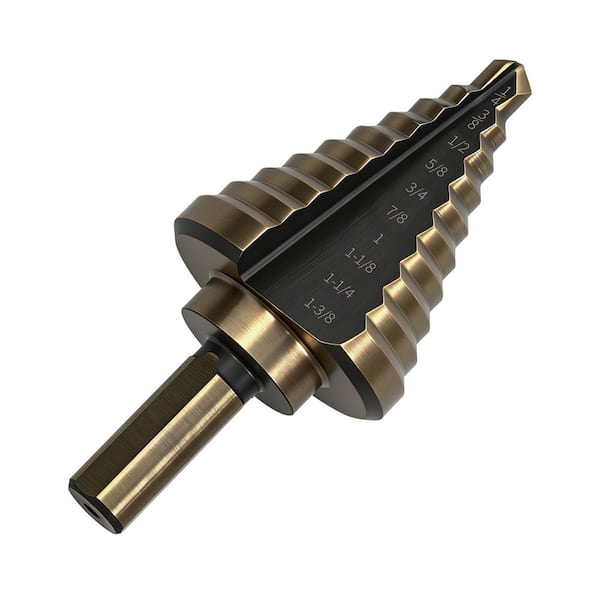 1/4 in. - 1-3/8 in. Titanium-Plated High Speed Steel Step Drill Bit (10-Steps) with Case
