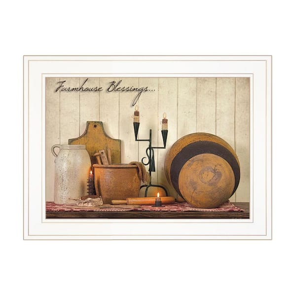 HomeRoots Charlie Farmhouse Blessings 1-Piece Framed Wall Art 15 in. x 19 in.