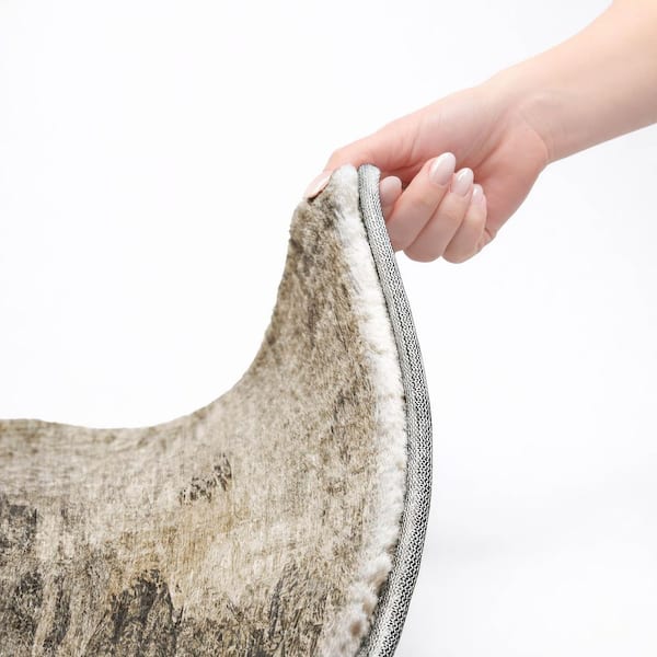 Dream Shag Premium Machine Washable Abstract ADS592 Taupe 8 ft. x 10 ft. Area Rug
