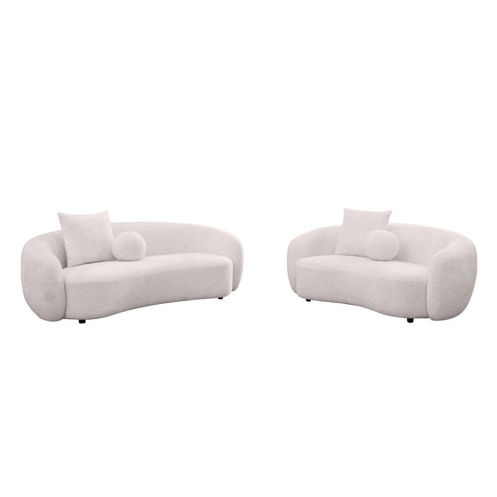 Tana 2-Piece Beige Teddy Boucle Fabric Living Room Set price history on PriceWatchPro