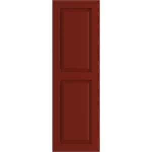 12" x 69" True Fit PVC Two Equal Raised Panel Shutters, Pepper Red (Per Pair)