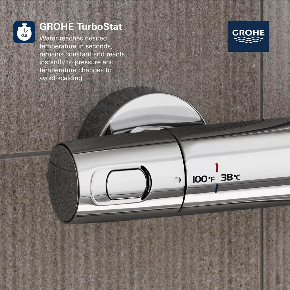 Euphoria 310 Chrome Thermostatic Shower System with Rain Showerhead