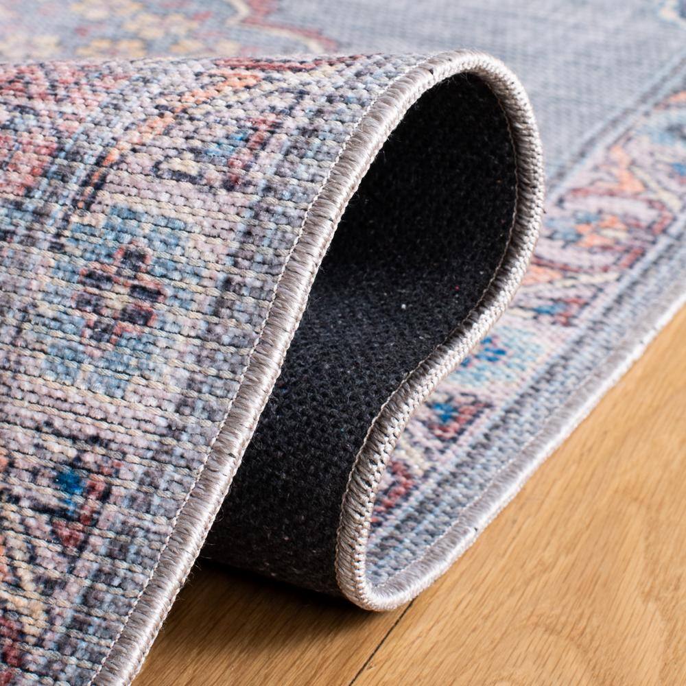 Ivory and Blue Hand-Knotted Rectangular Area Rug 4' x 6'