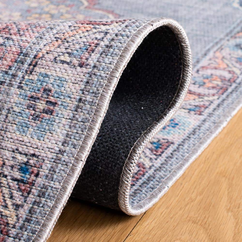 Serapi Ivory and Blue Rectangular Viscose Chenille Area Rug