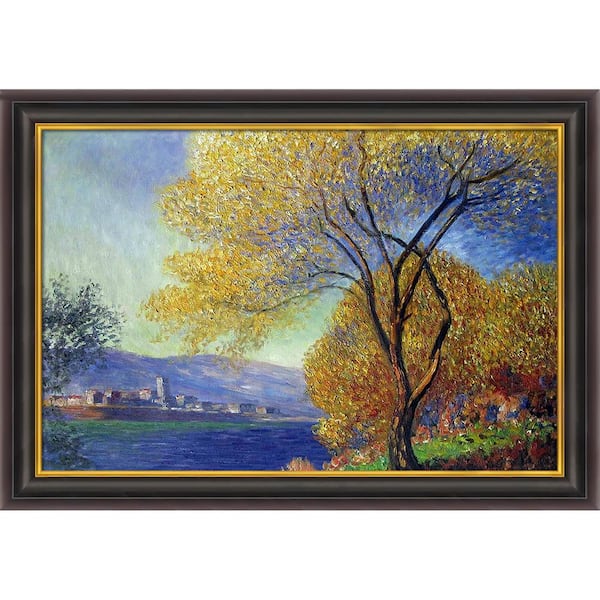 LA PASTICHE Antibes, View of Salis by Claude Monet Opulent Framed Abstract Oil Painting Art Print 30 in. x 42 in.