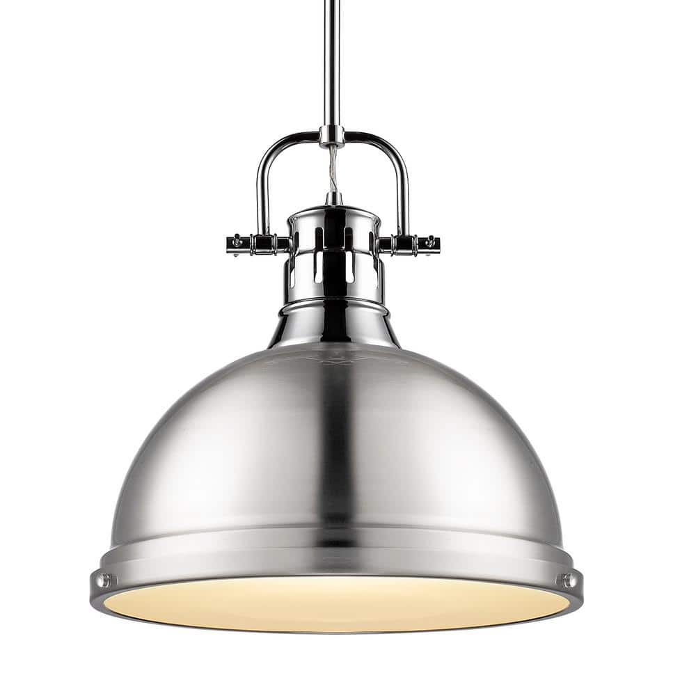 Duncan 100-Watt 1-Light Chrome Pendant Light with Steel Shade price history on PriceWatchPro