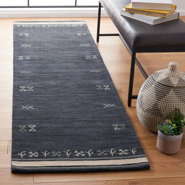 Himalaya 2 ft. x 12 ft. Charcoal Tribal Runner Rug