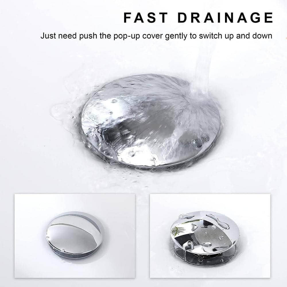 Polished Chrome Pop-Up Bathroom Sink Drain with Overflow