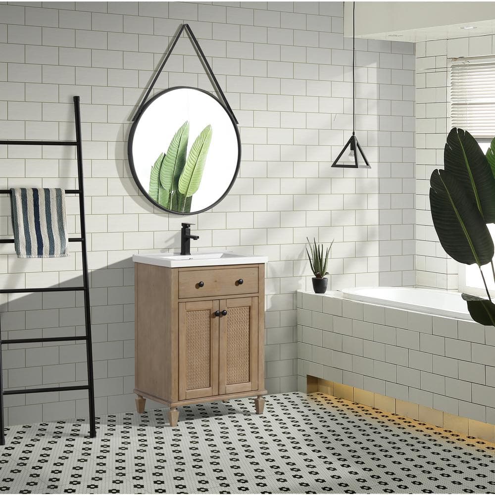 Annie 24" Weathered Fir Bathroom Vanity with Ceramic Sink