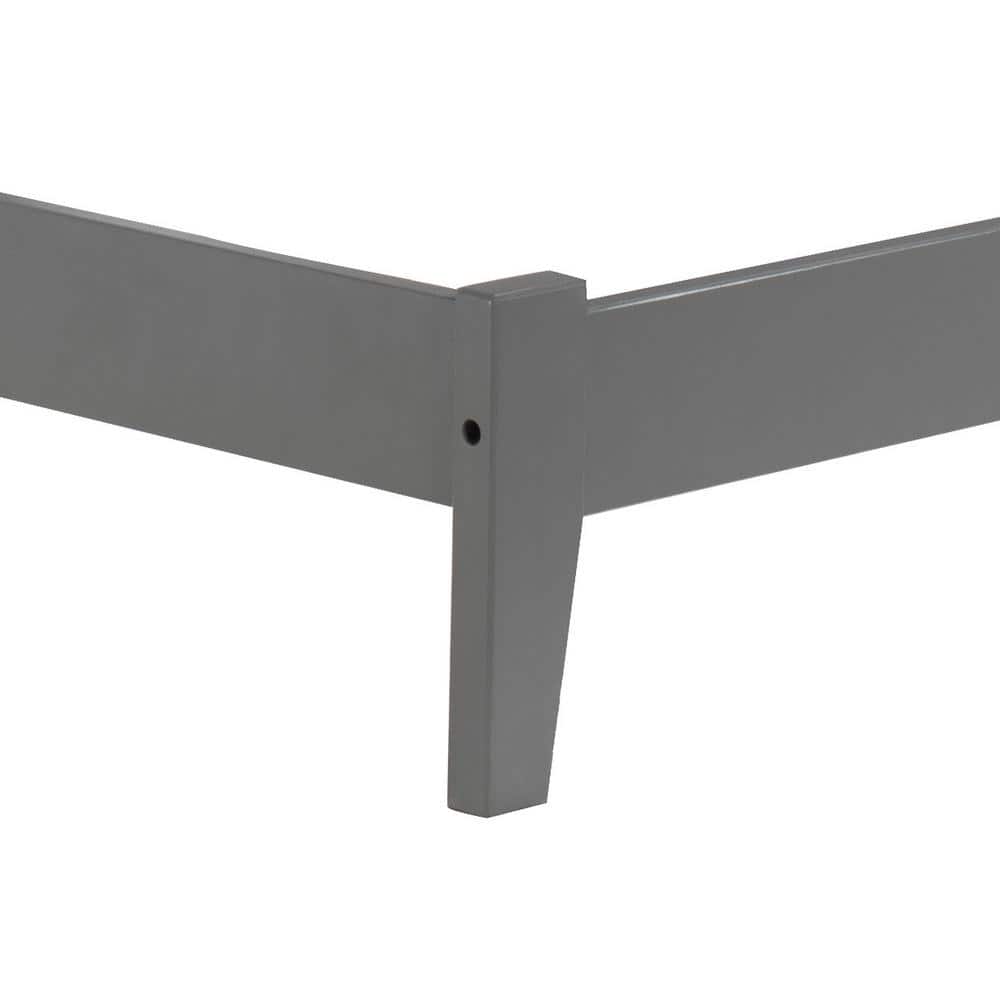 Madison Queen Size Grey Upholstered Wood Frame Bed with Drawers