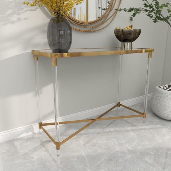 Gold and online acrylic console table