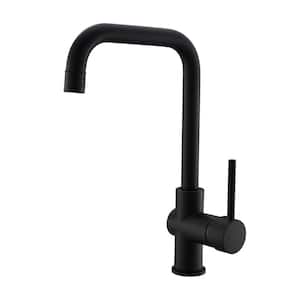 Single Handle Bar Faucet with Water Supply Lines in Matte Black