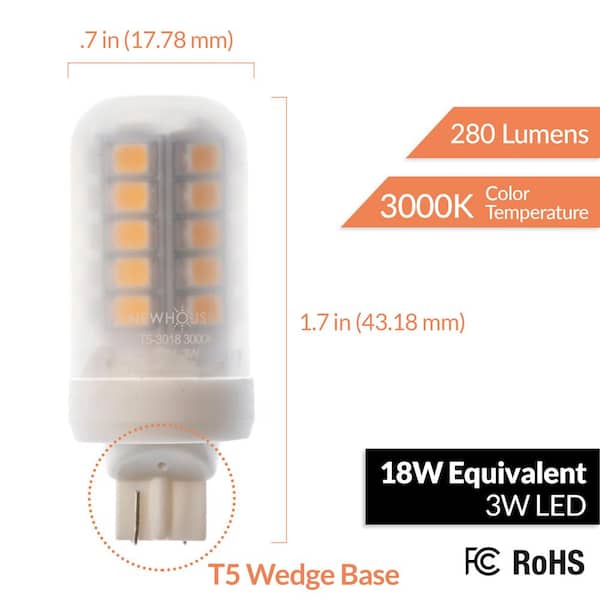18-Watt Equivalent T5 Halogen Replacement LED Light Bulb Warm White (4-Pack)