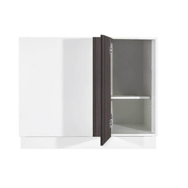LIFEART CABINETRY Valencia Assembled 27 in. W x 12 in. D x 42 in. H in Misty Gray Plywood Assembled Blind Corner Wall Kitchen Cabinet