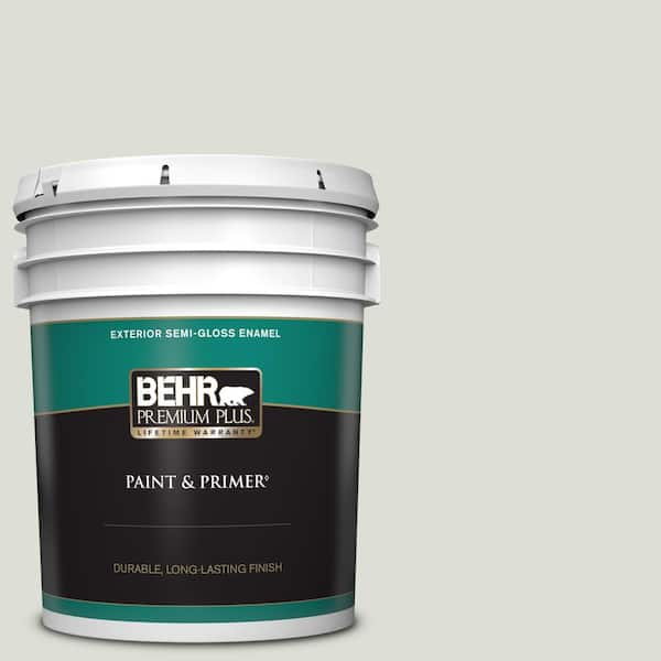 BEHR PREMIUM PLUS 5 gal. #ECC-48-2 Gulf Breeze Semi-Gloss Enamel Exterior Paint & Primer