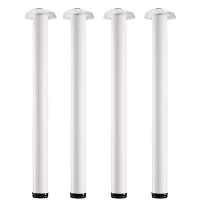 Hettich 2 3 8 In Adjustable 28 White Steel Table Leg Set Of 4 9265591 The Home Depot White Steel Table Leg Set, Adjustable Feet For Furniture Home Depot