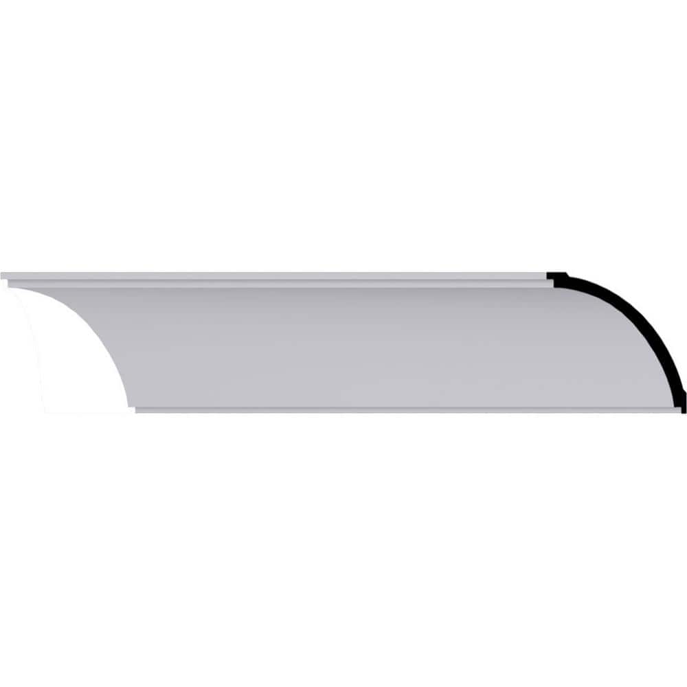 Primed White Polyurethane Classic Crown Moulding Sample, 12" Length