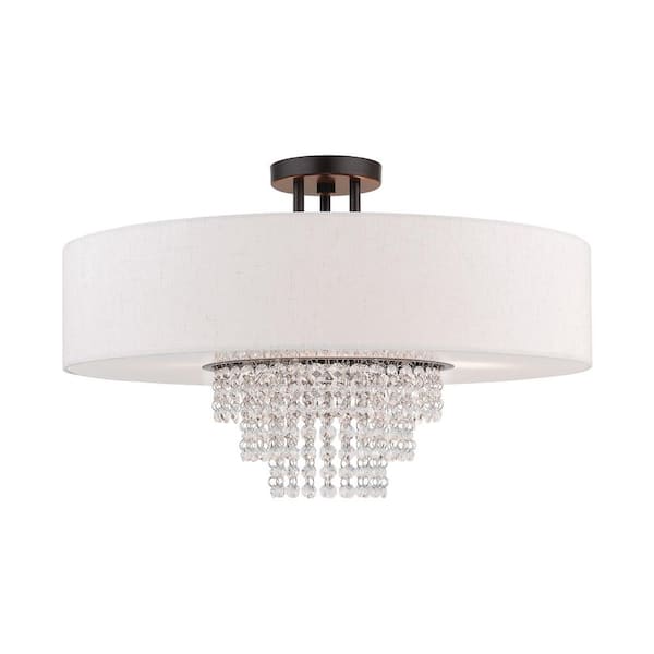 Carlisle 22 in. 5-Light English Bronze Semi-Flush Mount