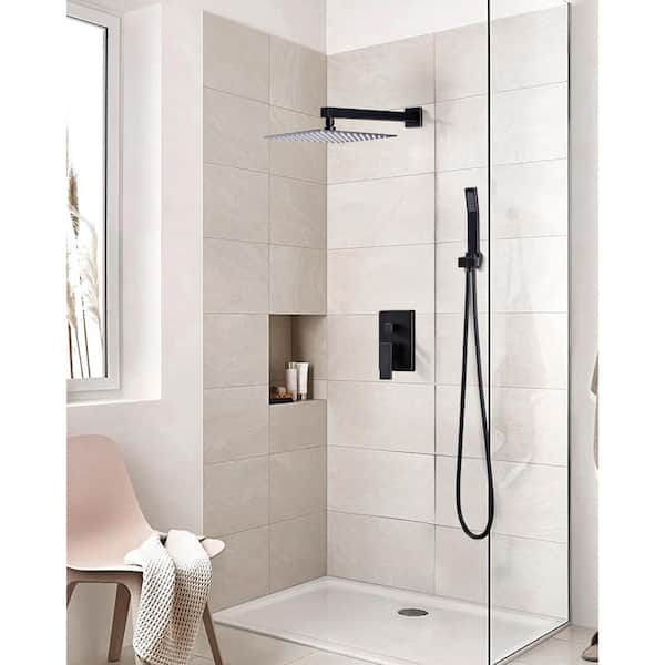 2-Spray Patterns with 1.8 GPM 10 in. Wall Mount Rain Fixed Shower Head in Oil Rubbed Bronze