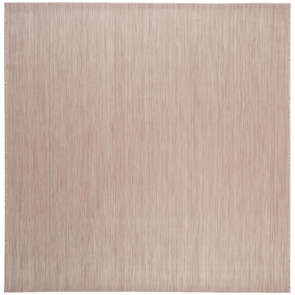 Beige Square Easy Care Synthetic Outdoor Rug
