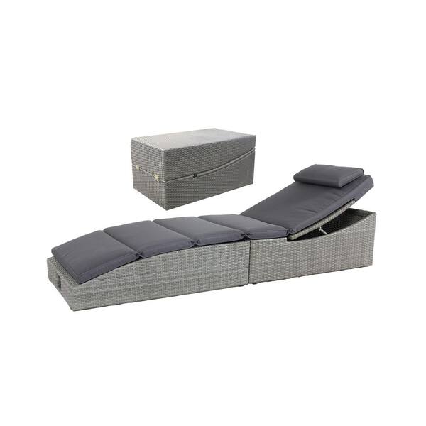 MADE 4 HOME Florence Wicker Outdoor Day Bed with Gray Cushion 140 