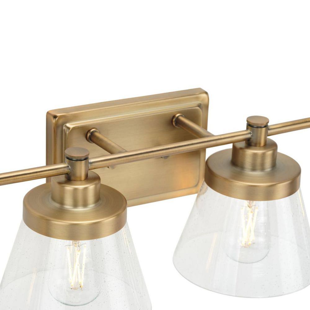 Hinton 4-Light Brass and Glass Bath Vanity Fixture