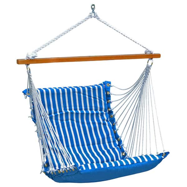 Algoma Sunbrella Soft Comfort Cushion Hammock Hanging Chair, Blue Stripes