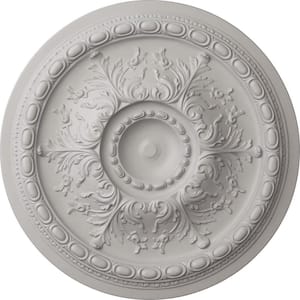28 in. x 2-3/4 in. Stockport Urethane Ceiling Medallion (Fits Canopies up to 6-1/4 in.), Ultra Pure White