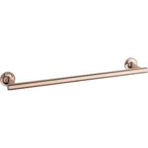 Purist 18 in. Wall Mounted Towel Bar in Vibrant Rose Gold
