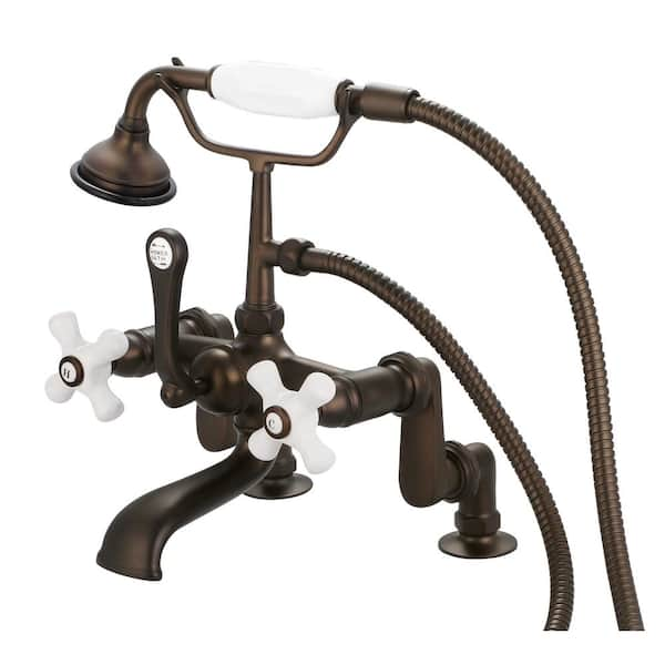 Juno Classic Antique Brass Wall Mount Bathroom Faucet with Hand