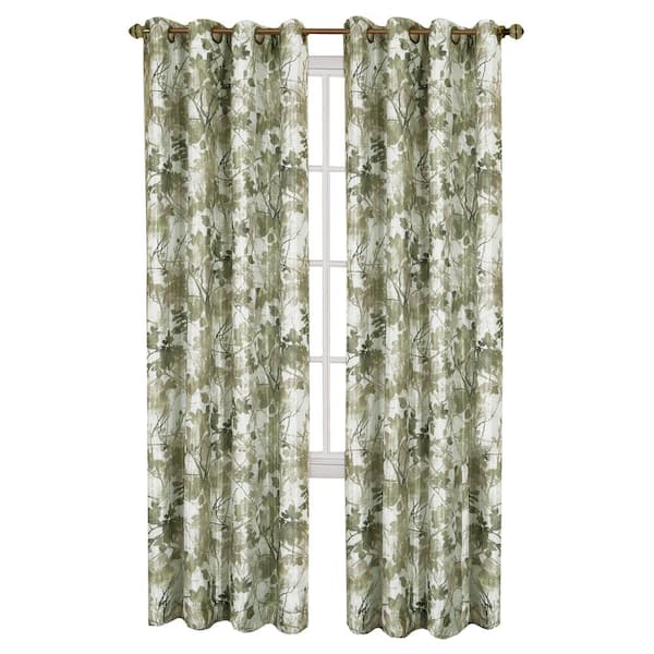 ACHIM Tranquil 50 in. W x 63 in. L Polyester Room Darkening Window Panel in Green