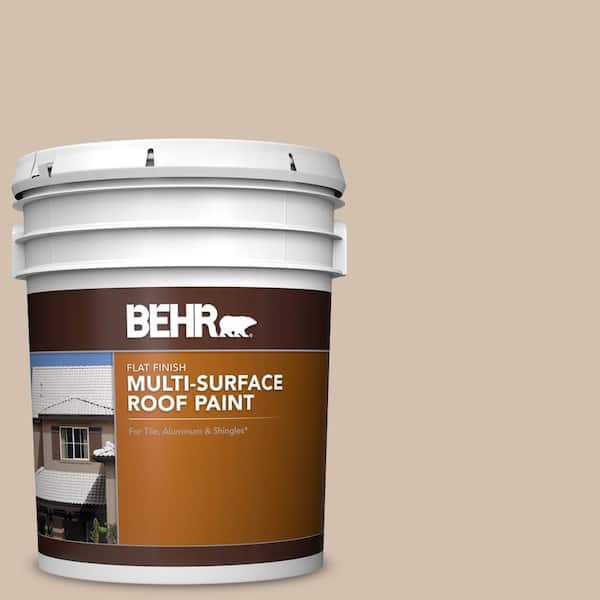 BEHR 5 gal. #RP-16W Claybrook Flat Multi-Surface Exterior Roof Paint