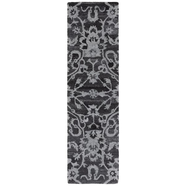 SAFAVIEH Anatolia 2 ft. x 8 ft. Gray Traditional Garden Runner Rug