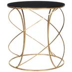 Safavieh Riona Gold and Black Glass Top End Table-FOX2539B - The Home Depot