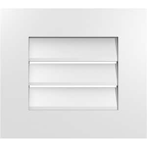 18 in. x 16 in. Rectangular White PVC Paintable Gable Louver Vent Functional