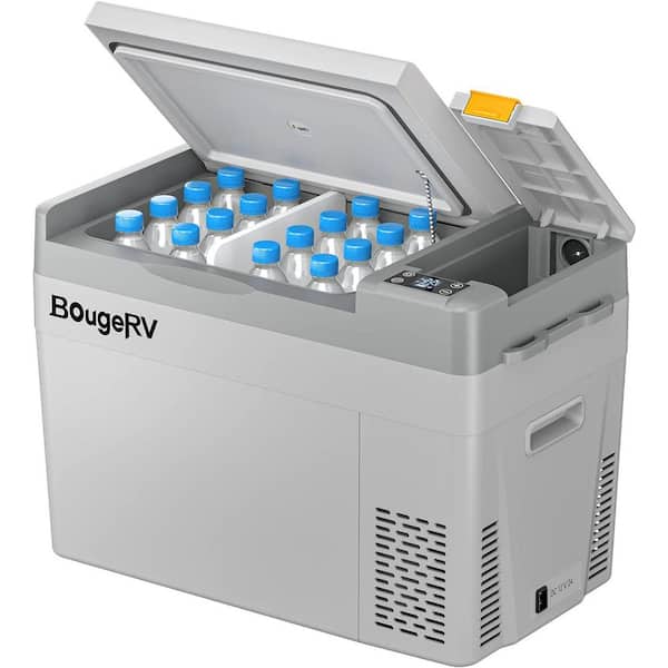 BougeRV 12-Volt Refrigerator 30 qt. 12-Volt Car Fridge Portable Freezer (-8℉~50℉) Compressor Cooler with 12V/24 DC, 110-240 AC