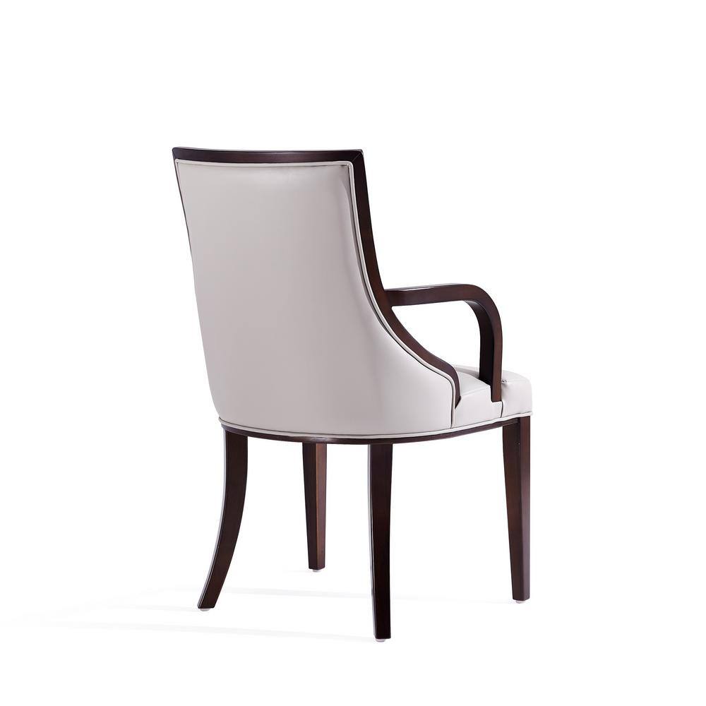 Elegant Gray Faux Leather Upholstered Armchair with Beech Wood