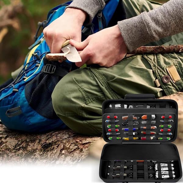 Numhew 66-Knife Black EVA Knife Display Case, Butterfly Knives Storage  Organizer, Pocket Knife Case, Knife Roll for Mini Knife A2V3Q1W0 - The Home  Depot, image size:600x600