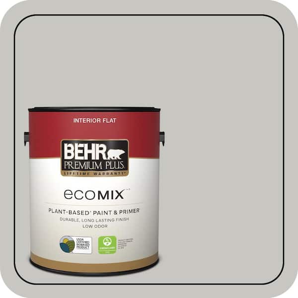 1 gal. #PPF-29 Traditional Gray Flat EcoMix Plant-Based Interior Paint & Primer