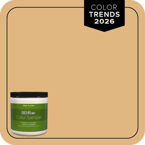 BEHR PREMIUM PLUS 8 oz. #M270-5 Beehive Semi-Gloss Interior/Exterior Paint & Primer Color Sample