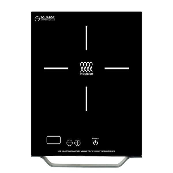 11 in. Portable Electric Single Element Ceramic Glass Top Surface Induction Cooktop in Black with Aluminum Handle