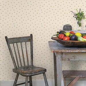 Leaf Toss Taupe/Green Matte Finish Vinyl on Non-Woven Non-Pasted Wallpaper Roll