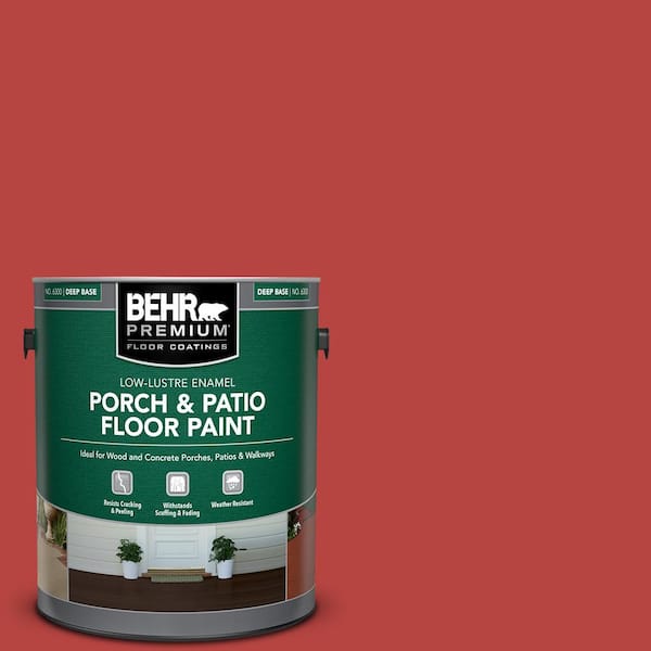 BEHR PREMIUM 1 gal. #OSHA-5 OSHA SAFETY RED Low-Lustre Enamel Interior/Exterior Porch and Patio Floor Paint