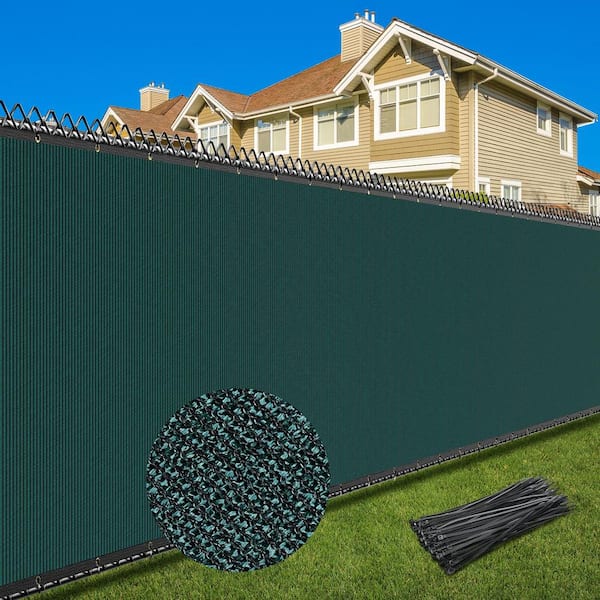 Phewnyzo 6 ft. x 50 ft. Dark Green Privacy Screen Mesh Plastic